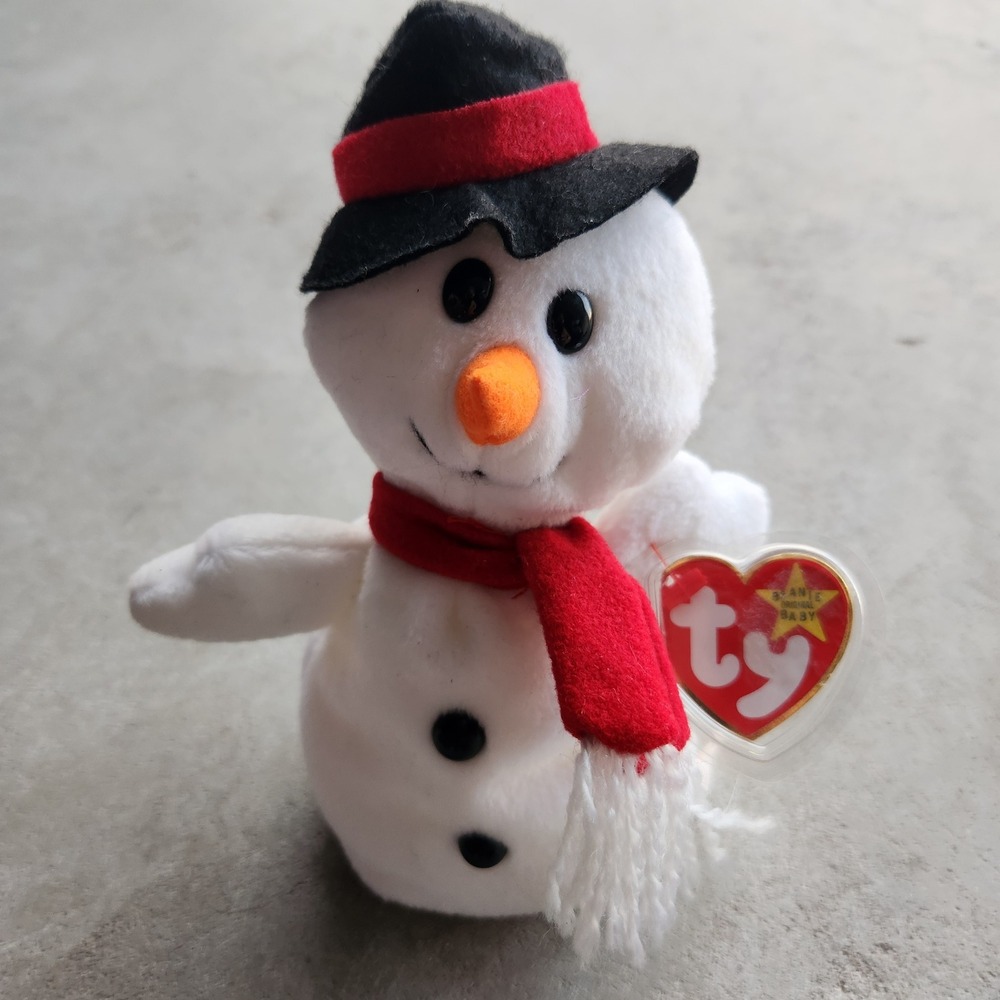 Ty Beanie Baby Snowball the Snowman 1996 4th Gen Tags Vintage Plush